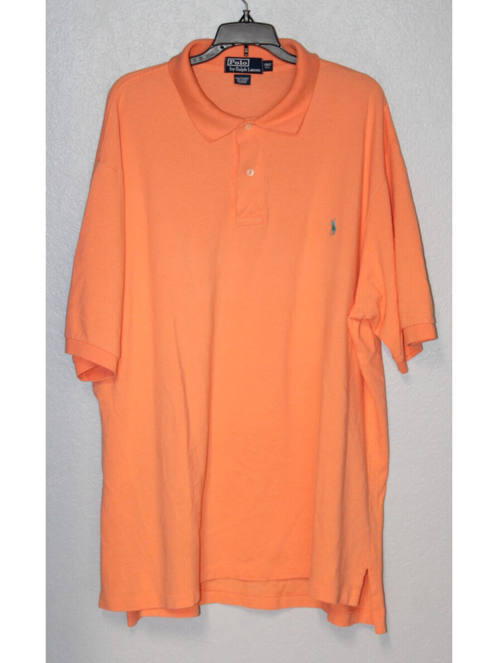 Vintage Polo Ralph Lauren Polo Shirt Men 2XLT Big Tall Orange Single Stitch